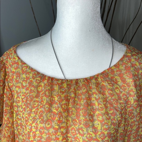 Attention Orange Flutter Sleeve Relaxed Blouse - Picture 2 of 8
